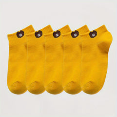 5 Pairs Soft Teddy Bear Socks Crew Length Sock Pack Women's Stockings