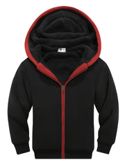 Boys Block Zip Up Hooded Jacket