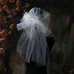 Romantic Bridal Veil with Butterfly Motifs & Lace Trim