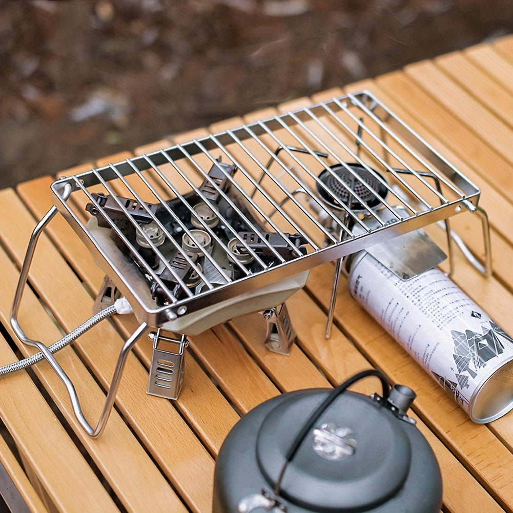 Foldable Stainless Steel Camping BBQ Grill Portable Stove Bracket