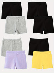 2pcs Girls Classic Elastic Waist Shorts Leggings for Spring Summer