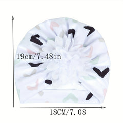 Baby Beanie Turban Hat With Flower For Four Seasons
