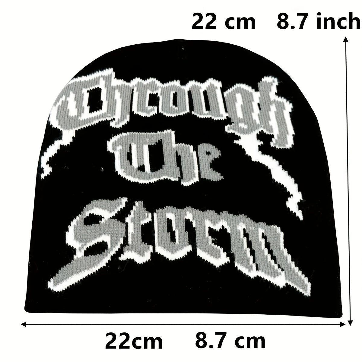 Y2K Beanie Cap Knitted Gothic Lightning Skull Hat Hip Hop Warm Ski Hat
