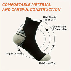 4 Pairs Ankle Compression Socks Arch Support Sports Socks