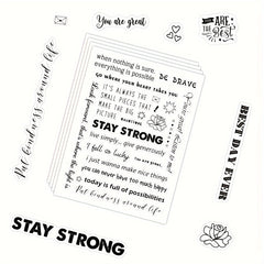 4pcs Inspirational Word Stickers Blessing Envelope Journal Stationery