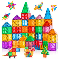 Magnetic Building Blocks 56pc Magnet Tiles for Kids Toys STME
