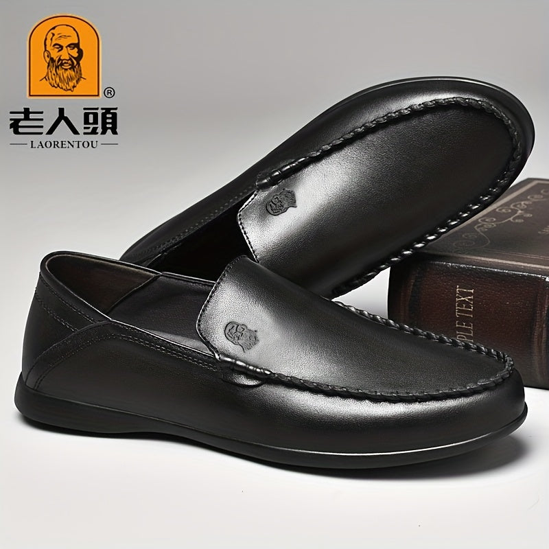 LAORENTOU Men's Leather Slip On Shoes Lightweight Casual Shoes
