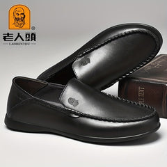LAORENTOU Men's Leather Slip On Shoes Lightweight Casual Shoes