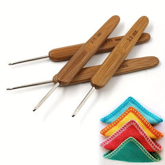 Bamboo Handle Crochet Hook Tool Kit for DIY Knitting Needles