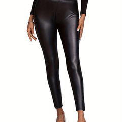 Faux Leather High Waist Leggings Stretchy Skinny Pants
