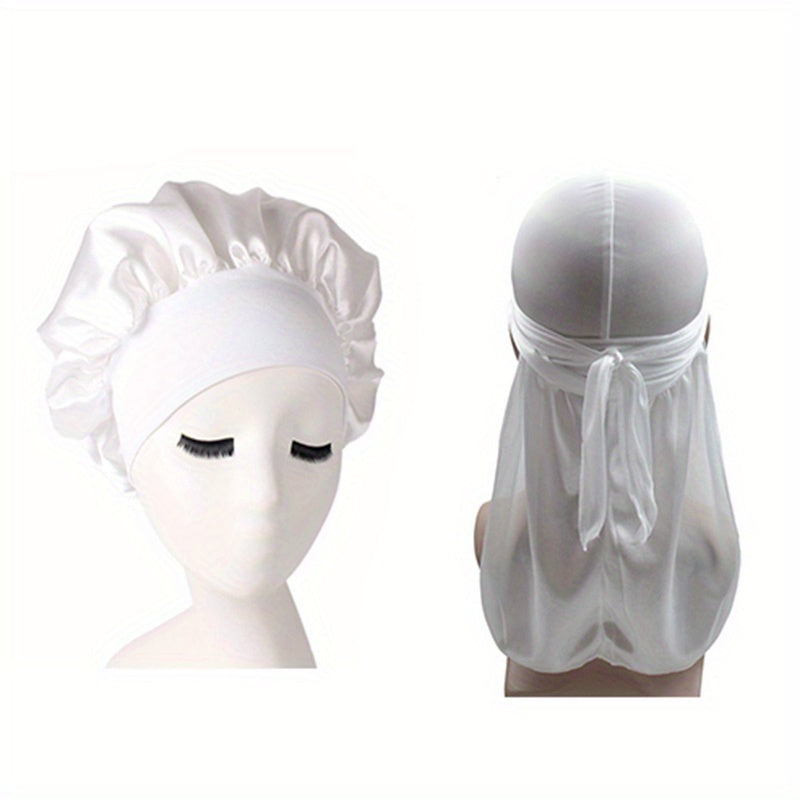 Couple Style Satin Hat Durag Bandana Turban Sleeping Cap