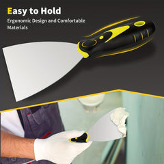 Stainless Steel Putty Knife Set for Drywall Repair and Wallpaper Removal