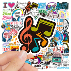 50Pcs Music Doodle Stickers, Waterproof Decorative Stickers for Phone Lap