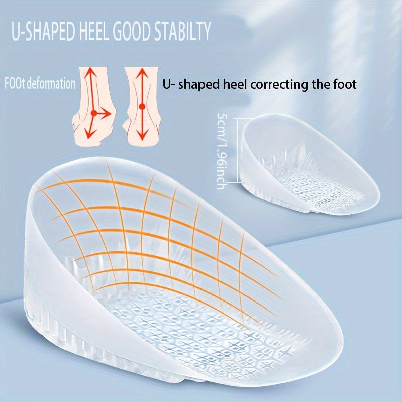 Portable Heightening Insole U shaped Heel Foot Pads For Unisex