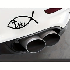 Car Stickers Decor Motorcycle Decals Christian Fish Jesus Family