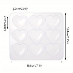 9 Hole Heart Resin Mold Silicone Charm Mold for DIY Keychain Pendant