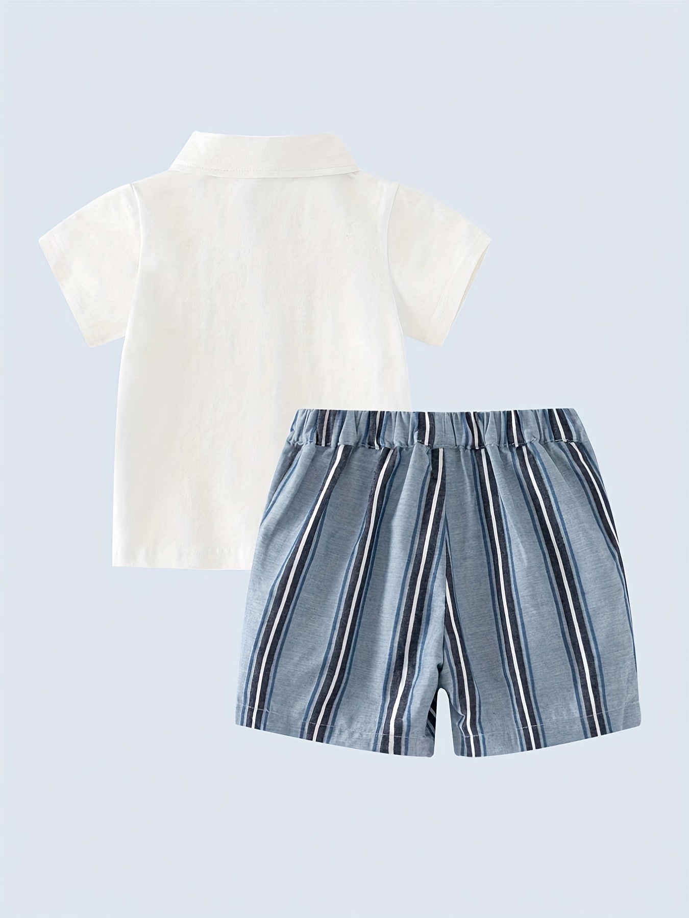 Baby Gentleman Set Stripe Shirt & Short & Hat Outfit