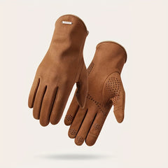 Suede Non-slip Gloves for Winter Warmth - Outdoor Cycling Driving