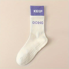 2 in 1 Non-slip Mid Calf Socks for Outdoor Yoga