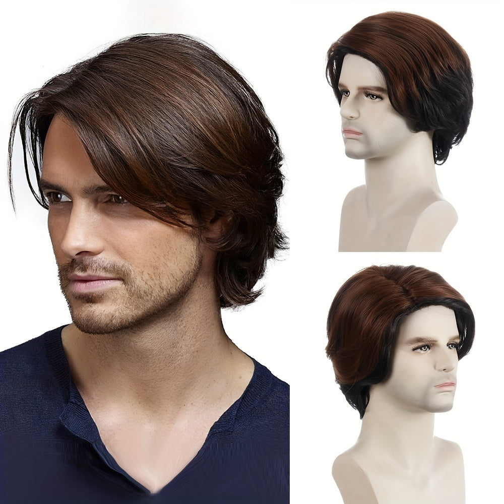 Men's Brown Costume Wig for Daily Wear