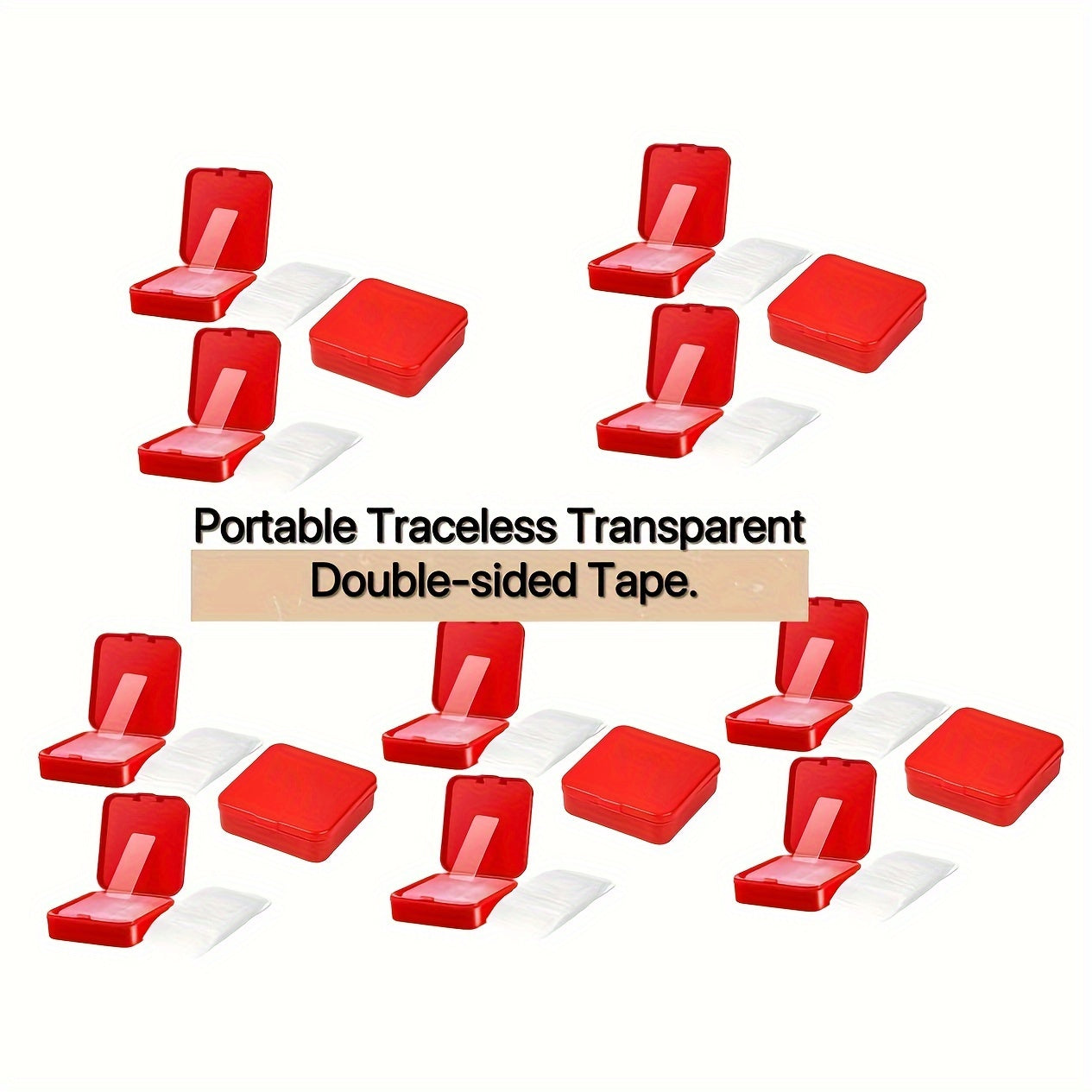 60pcs 1.78x5.0cm Transparent Double-sided Paste Pads for DIY Handicrafts