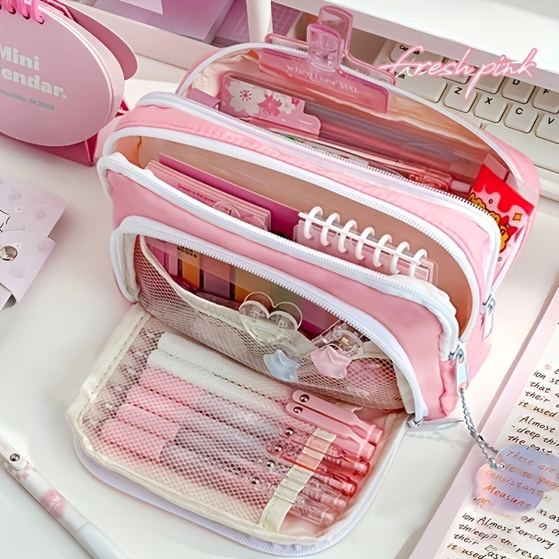 Large Capacity Pencil Case Handheld Stationery Bag