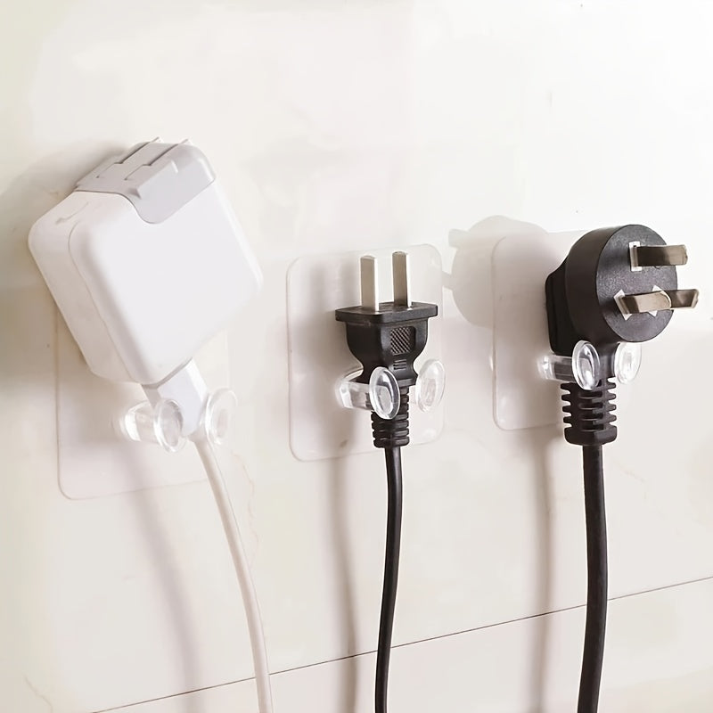 10Pcs Self Adhesive Power Cord Hooks for Wall