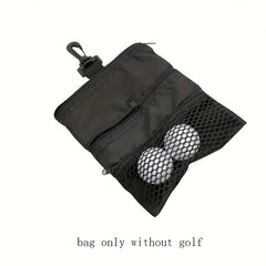 Portable Pocket Pouch for Golf Bag - 3 Zippered Pockets & Clips