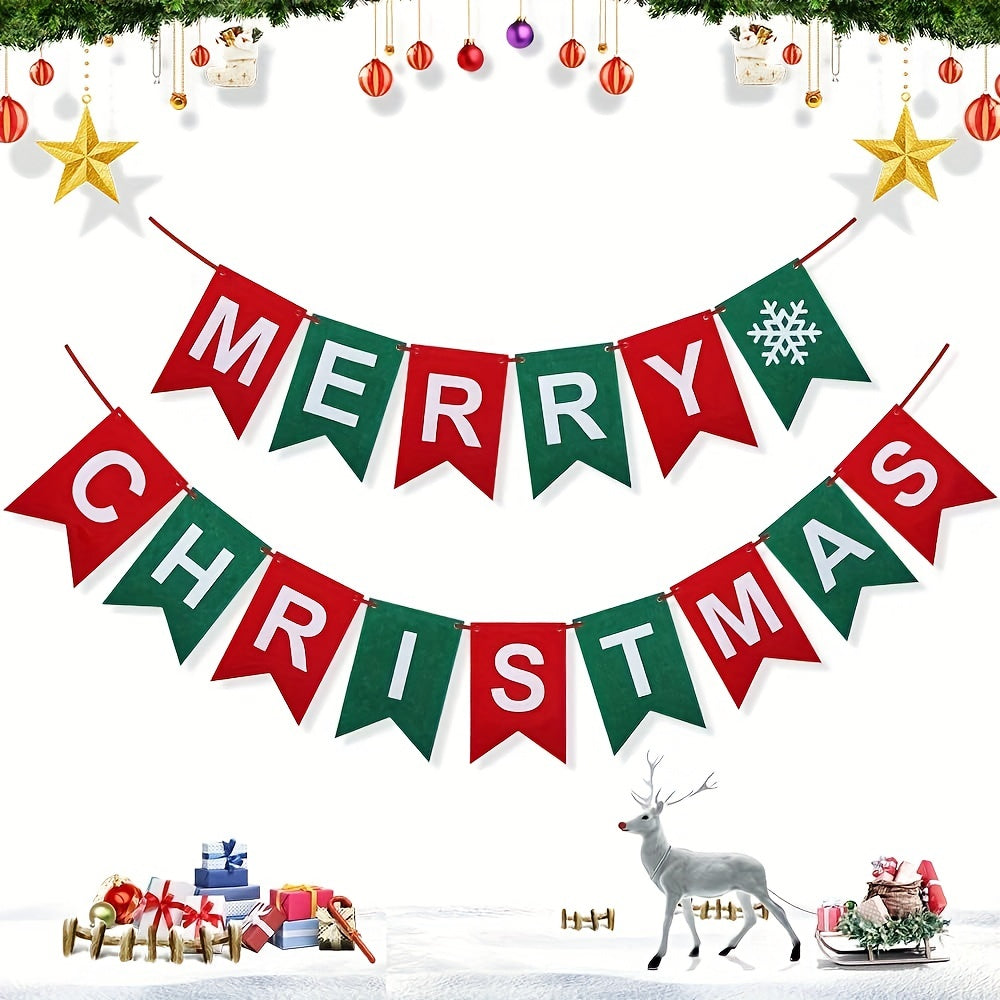 Felt Merry Christmas Banner Christmas Decor Banner