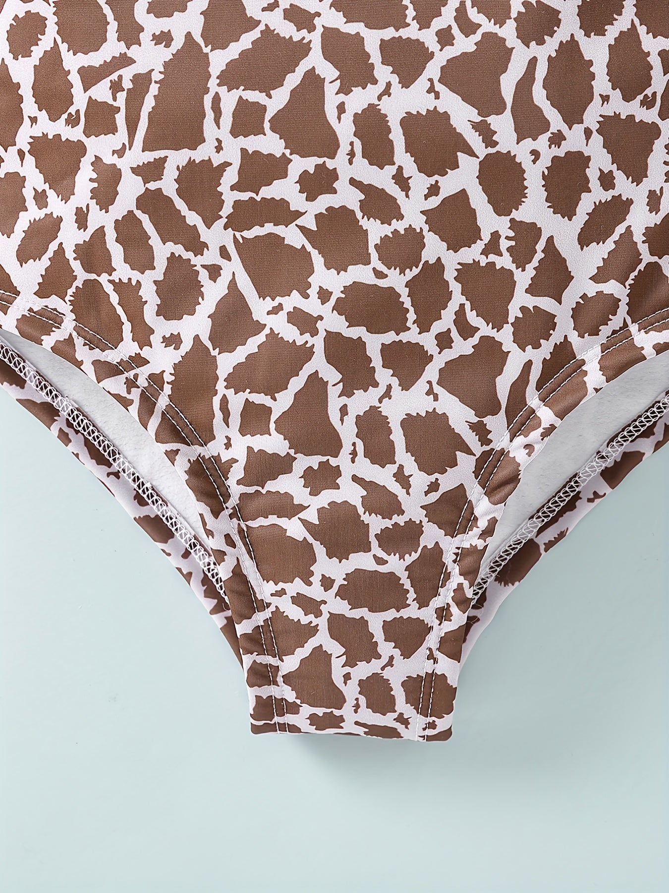 Leopard Bow Spaghetti Strap Swimsuit for Girls