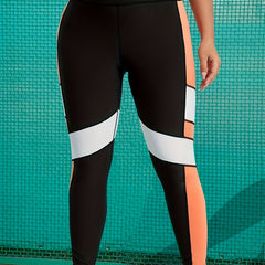Colorblock Pipping High Rise Fitness Leggings