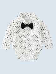 2pcs Baby Boys Polka Dot Long Sleeve Gentleman Outfit Clothes