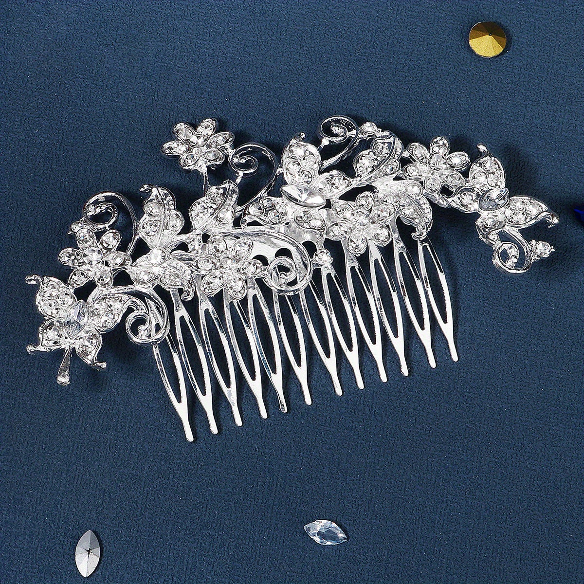 Rhinestone Crystal Hair Comb Leaf Insert Bridal Hair Accessories