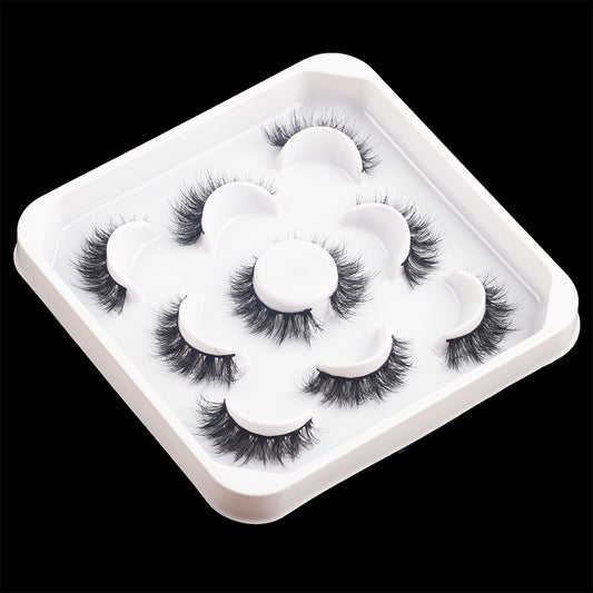 Mink Fluffy False Eyelashes Pack 5 Pairs Mega Volume Extensions