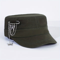 Butterfly Brooch Baseball Cap Solid Flat Hat Y2K Sun Hats Women