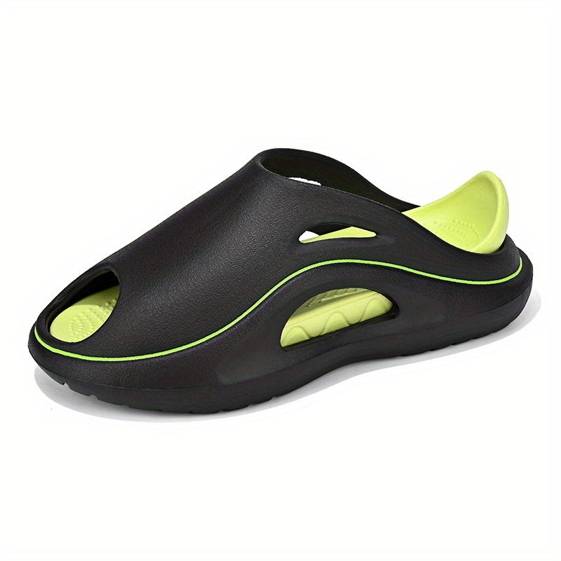 Men's Non Slip Slides Open Toe Slippers for Indoor Outdoor Beach Shower
