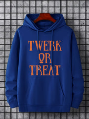 Men's Twerk Or Treat Print Hoodie Casual Hooded Sweatshirt