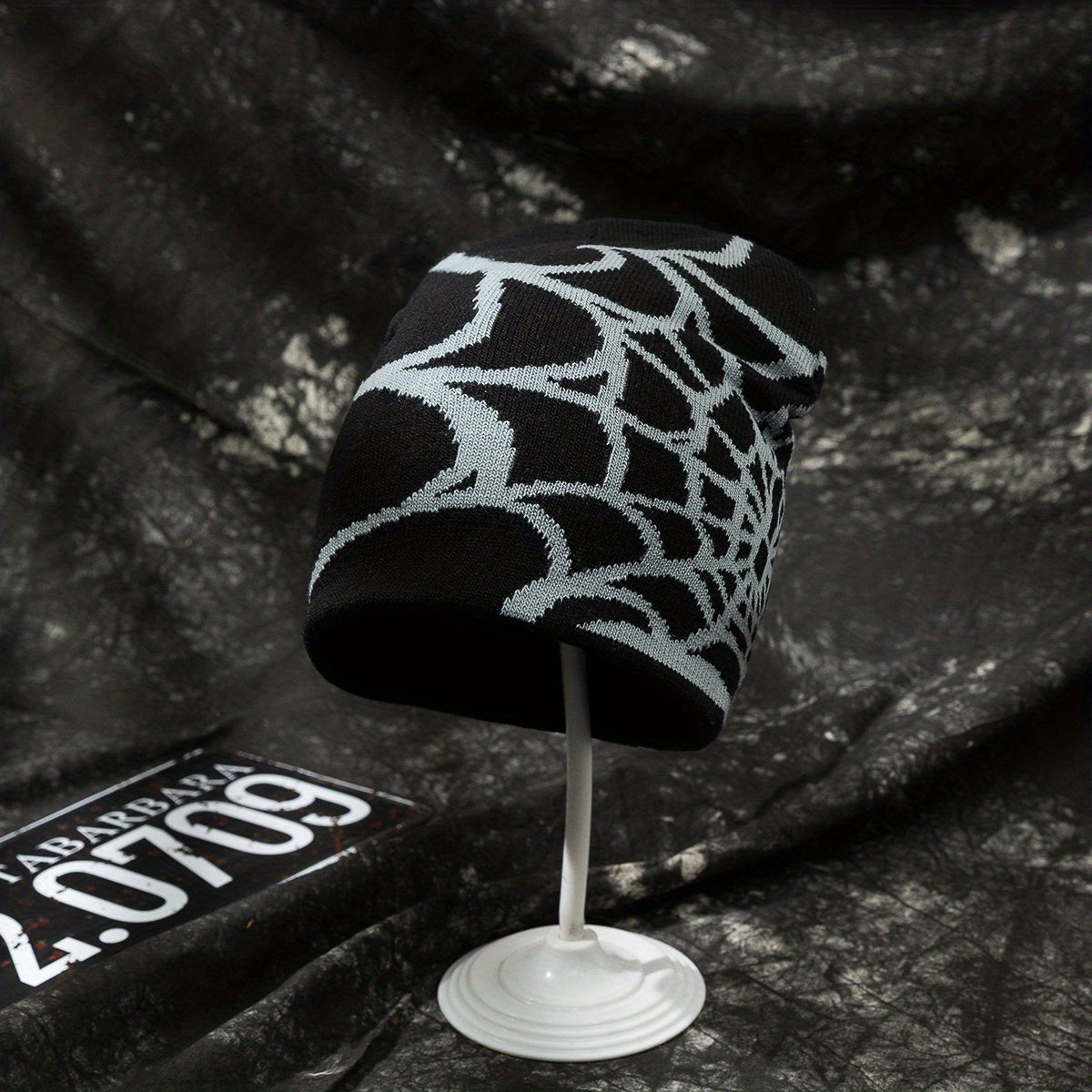 Spider Web Pattern Hip Hop Knitted Wool Hat Mens Sunshade Beanie