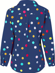 Polka Dot Print Long Sleeve Shirt