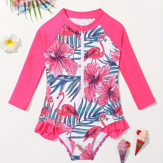 Floral Print Sunscreen Jumpsuit for Baby