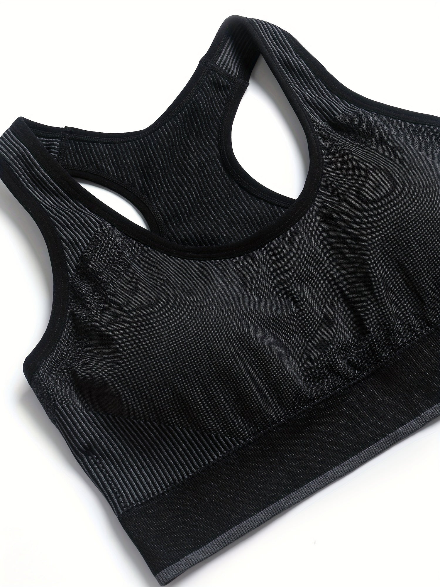 Sports Bra Women's Plus Striped Racer Back Workout Bra