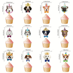 Dog Birthday Party Supplies Dog Cake Toppers Banner Balloons Ribbon