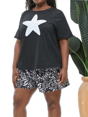Star Print Top & Shorts Two Piece Set