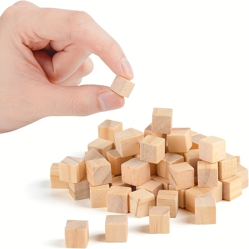 100pcs 0 Wooden Cubes Natural Wooden Blocks DIY Puzzle Making