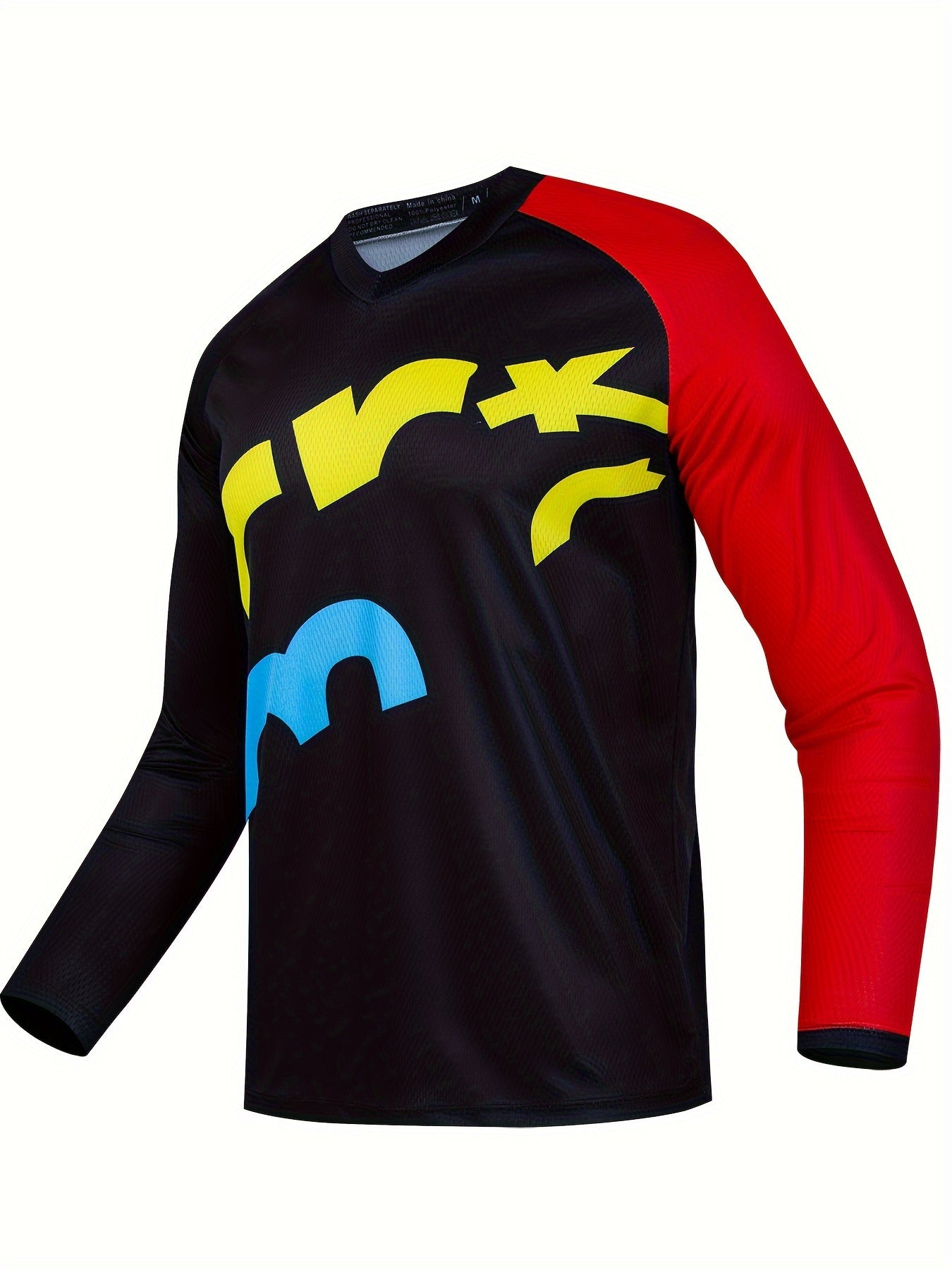 Men's Block Long Sleeve Motorcycle T-Shirt Quick Drying Breathable