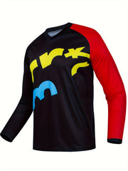 Men's Block Long Sleeve Motorcycle T-Shirt Quick Drying Breathable