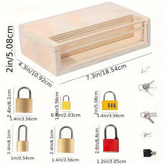 Kids Wooden Lock Box Toy Enhances Fine Motor Skills