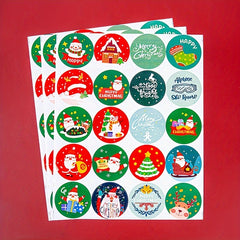 Christmas Sticker Striped Large Sheet Holiday Gift Cartoon Label 3sheets pack