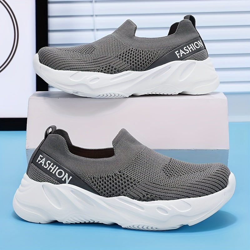 Boy's Woven Slip On Sock Shoes Comfy Sneakers for Outdoor Activities