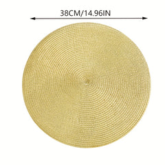 6pcs Colorful Round Cotton Placemat Insulation Mat Cutlery Mat
